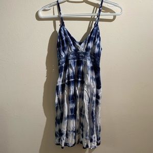 Tie dye dress with lace detail